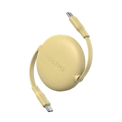 VOLTME  Powerlink YoYo Cable 5A 1.0M Retractable (Dual-Way Retractable Cable) Type C to Type C Sand
