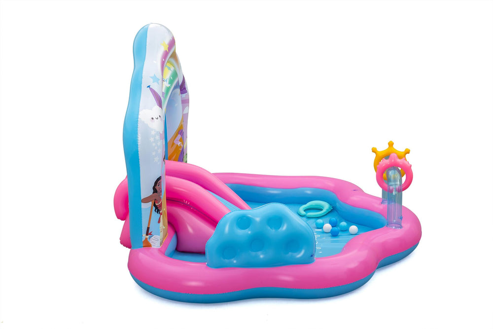 Bestway 2.21m x 1.93m x 1.40m Disney Princess Enchanted Palace Play Center (1 pool, 3 crowns, 6 play balls, repair patch) Age 2+