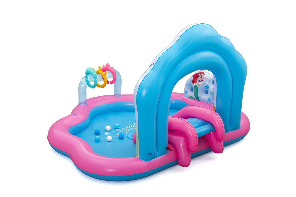 Bestway 2.21m x 1.93m x 1.40m Disney Princess Enchanted Palace Play Center (1 pool, 3 crowns, 6 play balls, repair patch) Age 2+