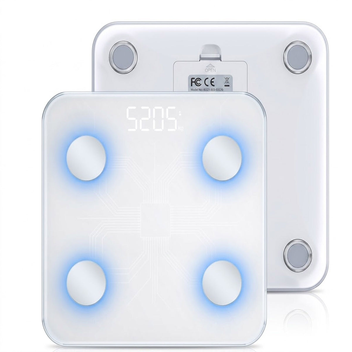 Digital Breathing Light Smart Weighing Scale Battery Powered Accurate Weight Fat Measurement Recommended 180kg Maximum Weight   -YK-B2010-W