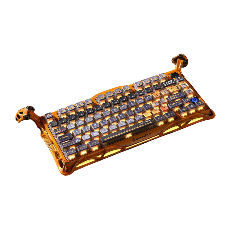 GravaStar Mercury K1 Pro 75% Wireless Mechanical Gaming Special Edition Keyboard - Battle Worn Yellow