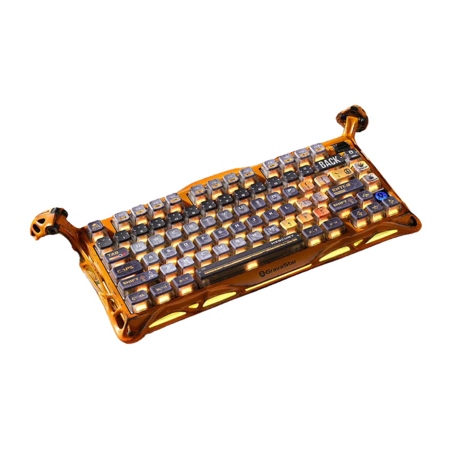 GravaStar Mercury K1 Pro 75% Wireless Mechanical Gaming Special Edition Keyboard - Battle Worn Yellow
