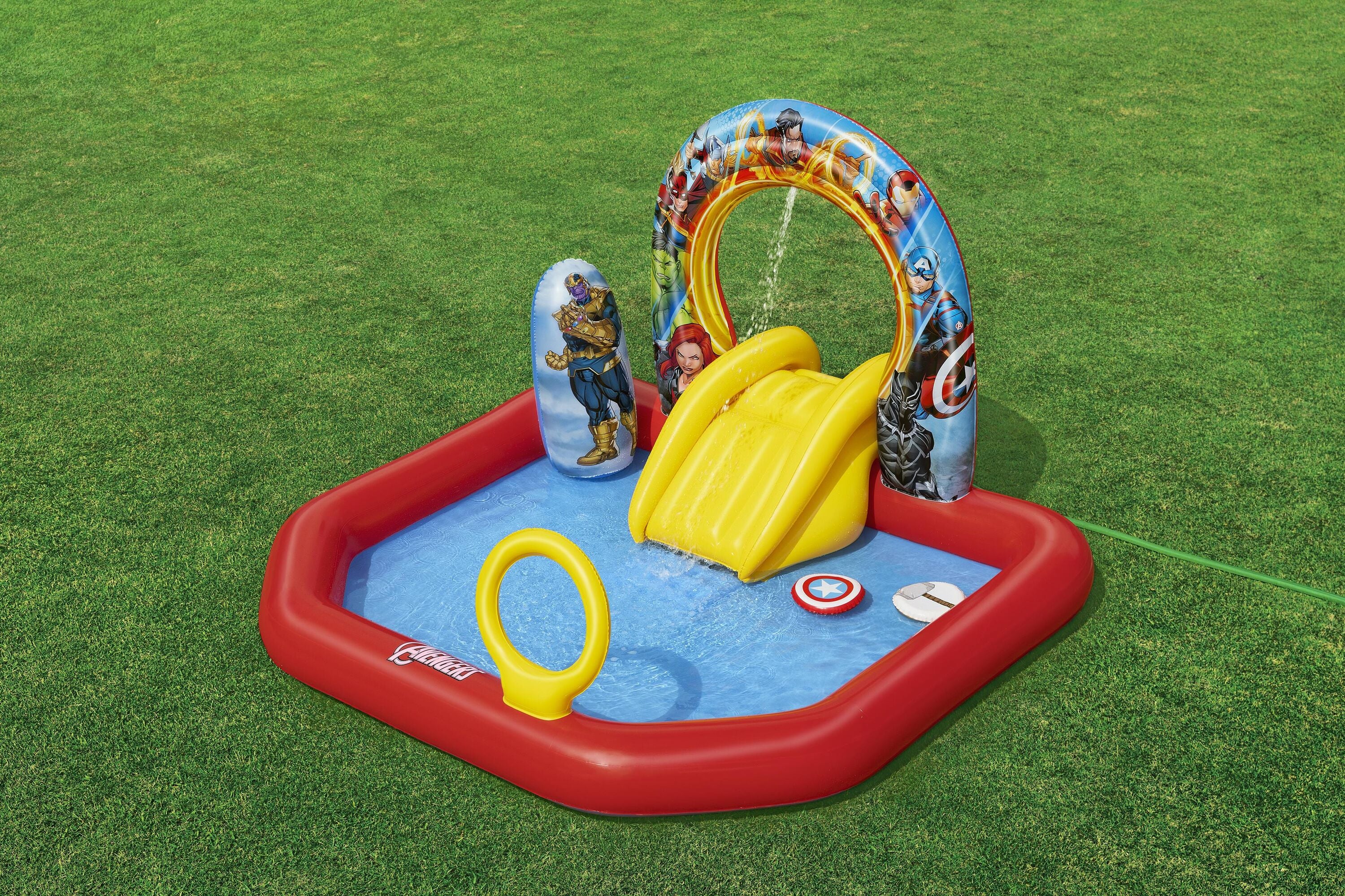 Bestway 2.11M X 1.98M X 1.25M Avengers Assemble Play Center (1 pool, 2 inflatable disks, 1 bop bag, repair patch.) Age 2+
