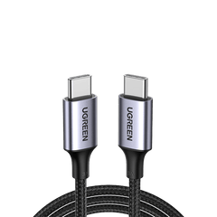 UGREEN USB 2.0 C M/M Round Cable Nickel Plating Aluminum Shell 2m (Gray Black)US261 100w
