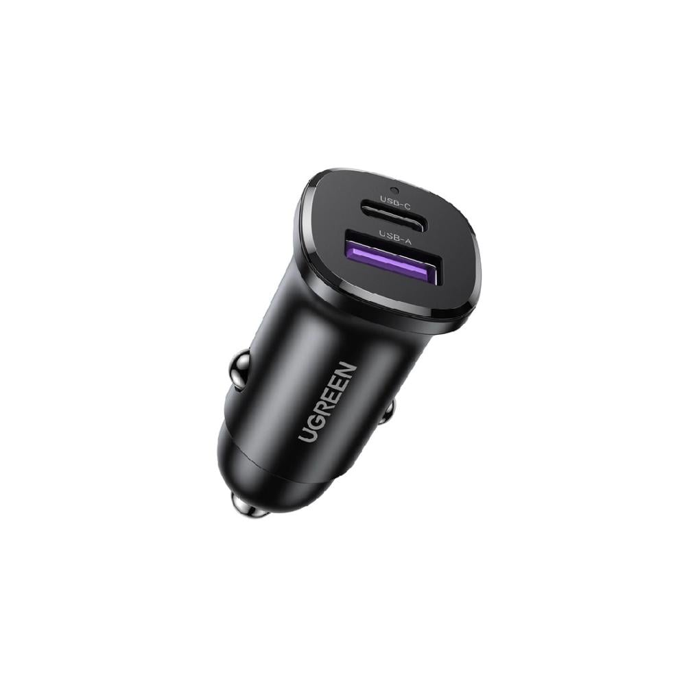 UGREEN 30W 2-Port Fast Car Charger (Space Grey)