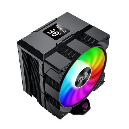 REDRAGON CC-1014, CPU Cooler With Temperature Display, 9 cm RGB Fan - Black
