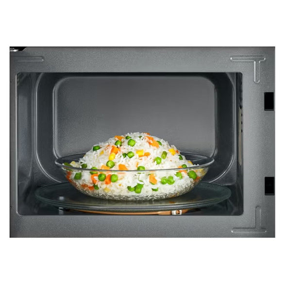 Black & Decker Microwave Oven, 20L, 700W, 5 Power Levels, Defrost Function, 35-Min Timer, 255mm Glass Turntable for Even Cooking, Easy-Clean Cavity, Stylish Chrome Knobs – Black  - MZ2005P-B5