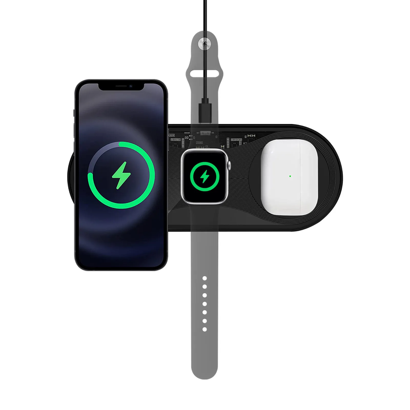 XPower WLM8 3 IN 1 15W Wireless Charging Pad - Black