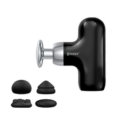 XPower MG18 2 in 1 Mini Hot Compress Massage Gun - Black-4895246609348