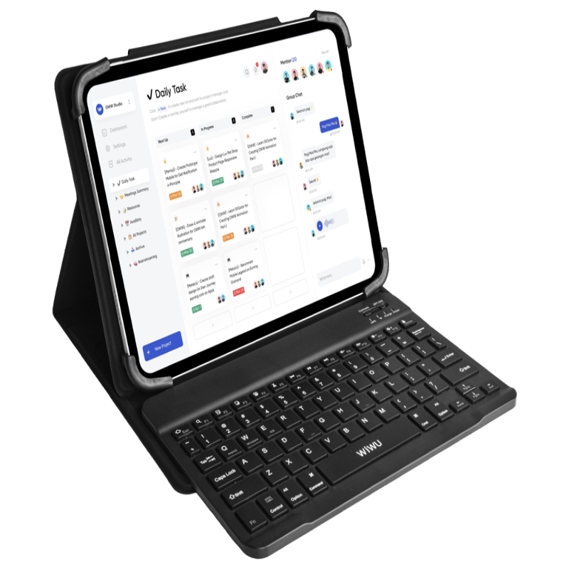 WIWU 7"-8" Universal Keyboard Case (English+Arabic) W-UK001BLK7 Black