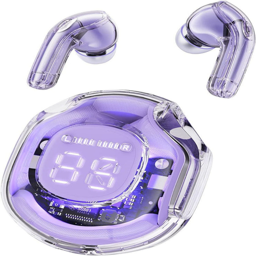Acefast T8 Crystal (2) color bluetooth earbuds,alfalfa purple