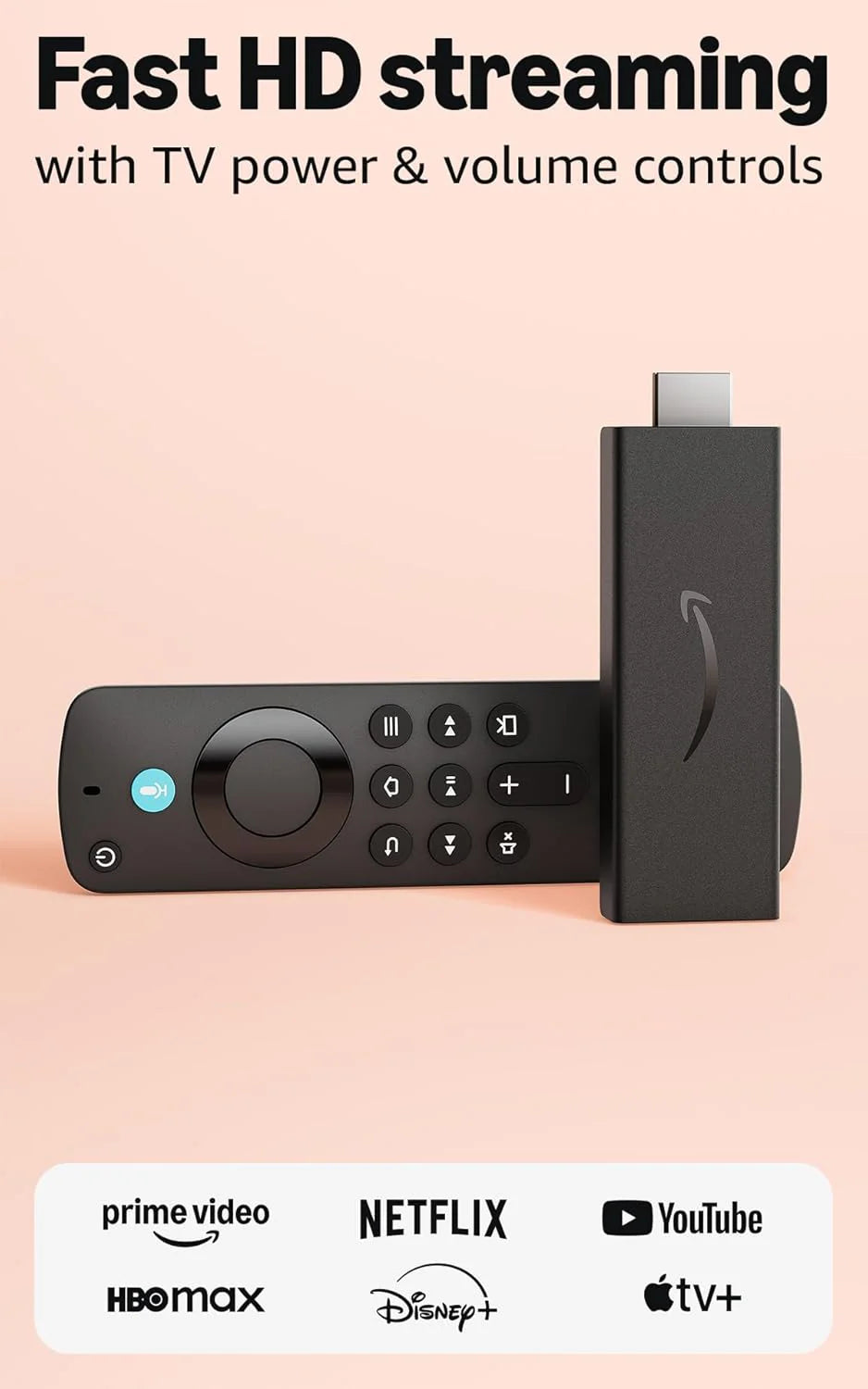 Amazon Fire TV Stick HD (2024) Streaming Device with Alexa Voice Remote, 8GB & Wi-Fi 5 - Black