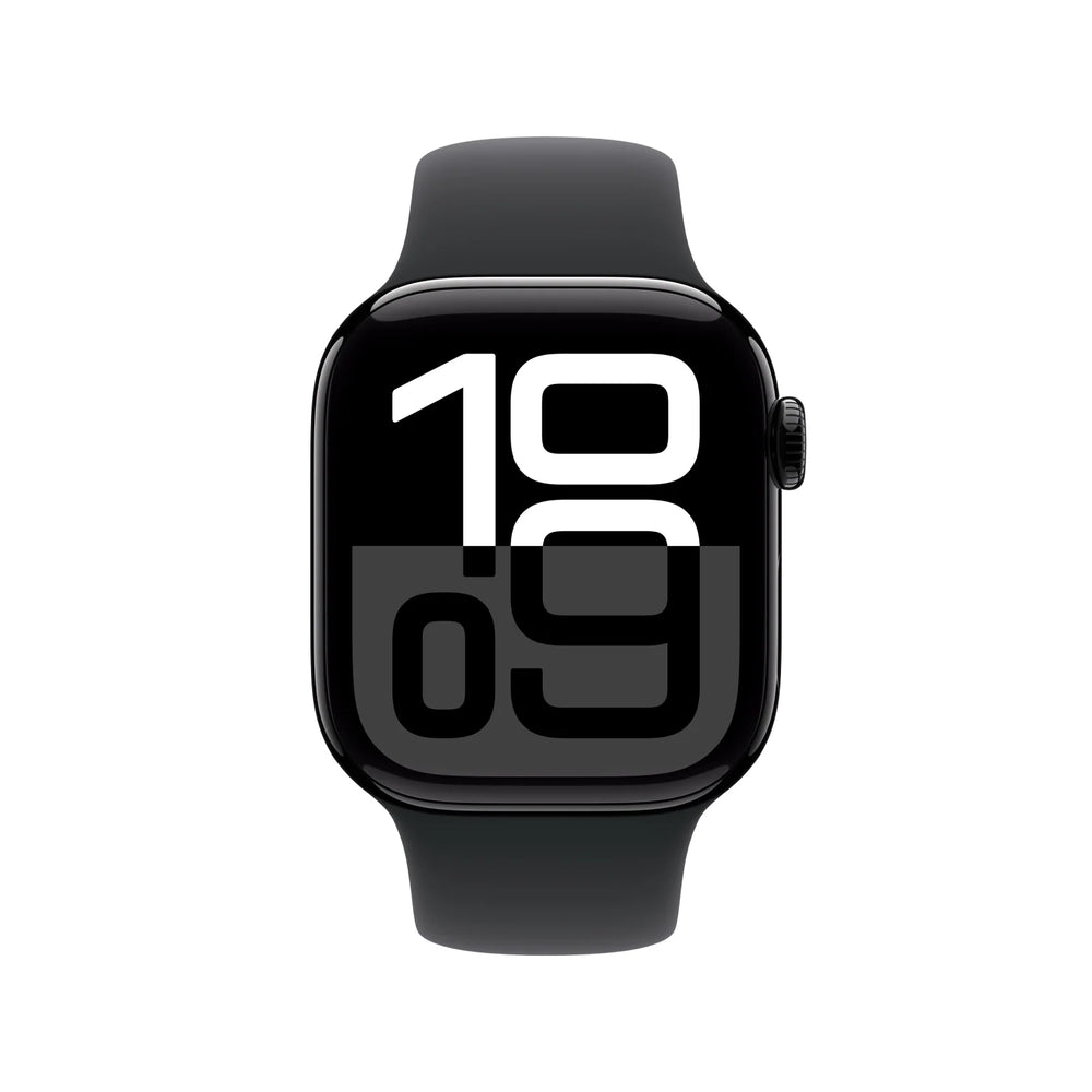 APPLE WATCH SERIES 10 GPS 42MM JET BLACK ALUMINIUM CASE WITH BLACK SPORT BAND - S/M