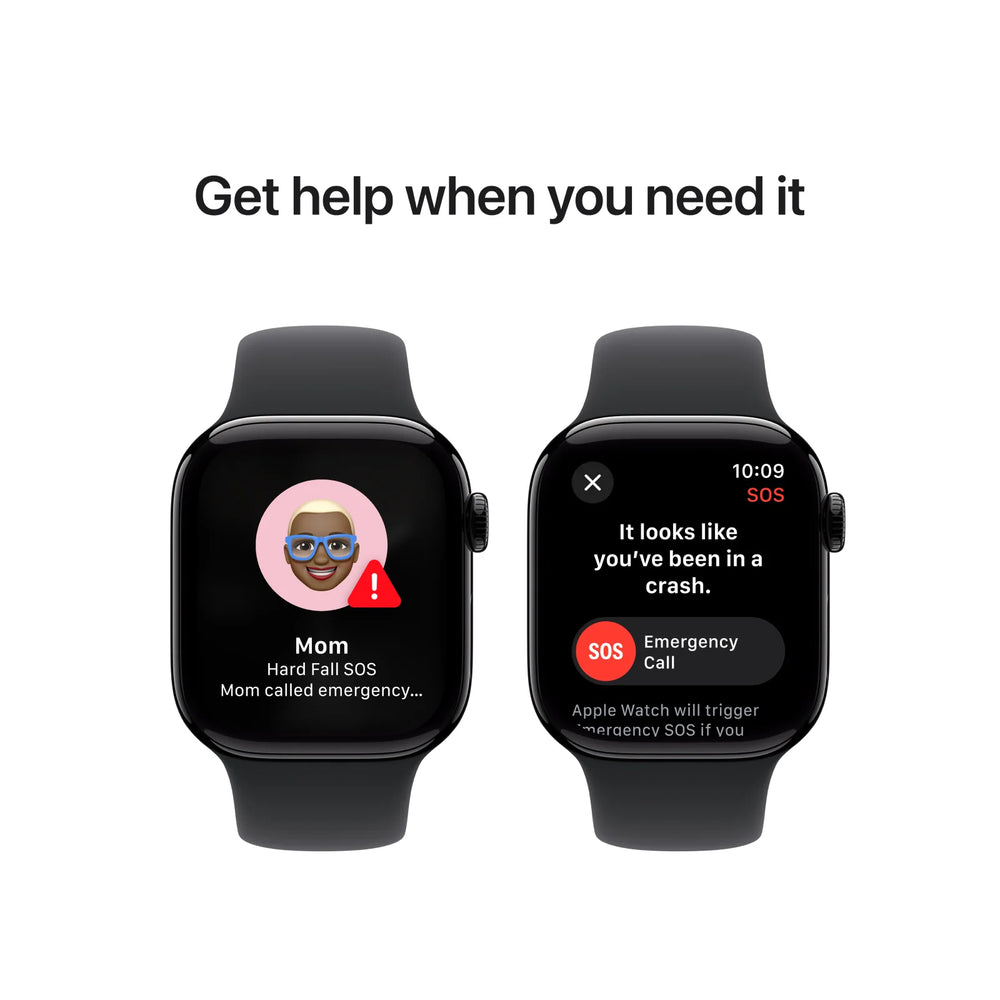 APPLE WATCH SERIES 10 GPS 42MM JET BLACK ALUMINIUM CASE WITH BLACK SPORT BAND - S/M