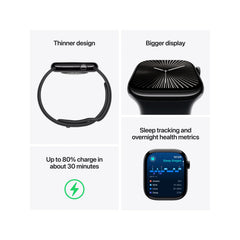 APPLE WATCH SERIES 10 GPS 42MM JET BLACK ALUMINIUM CASE WITH INK SPORT LOOP