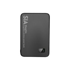 SIA  MagOn Magnetic power bank metal Body PD 20W-Wireless Charging 15W 10000Mah black