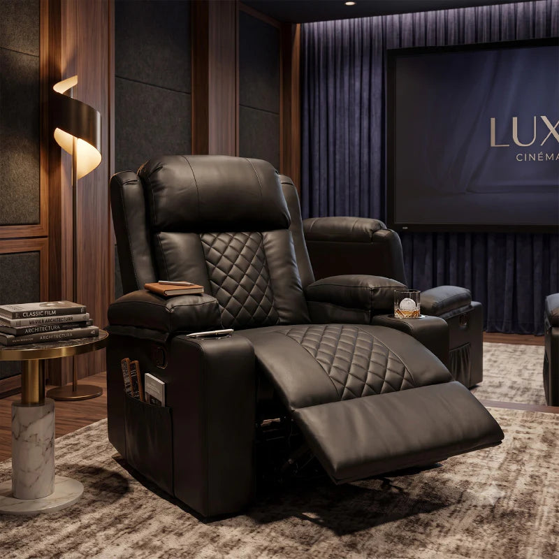 Black Bull Premium Sofa Swivel Rocker Recliner Size (H:107 W: 86 cm) – PU Black