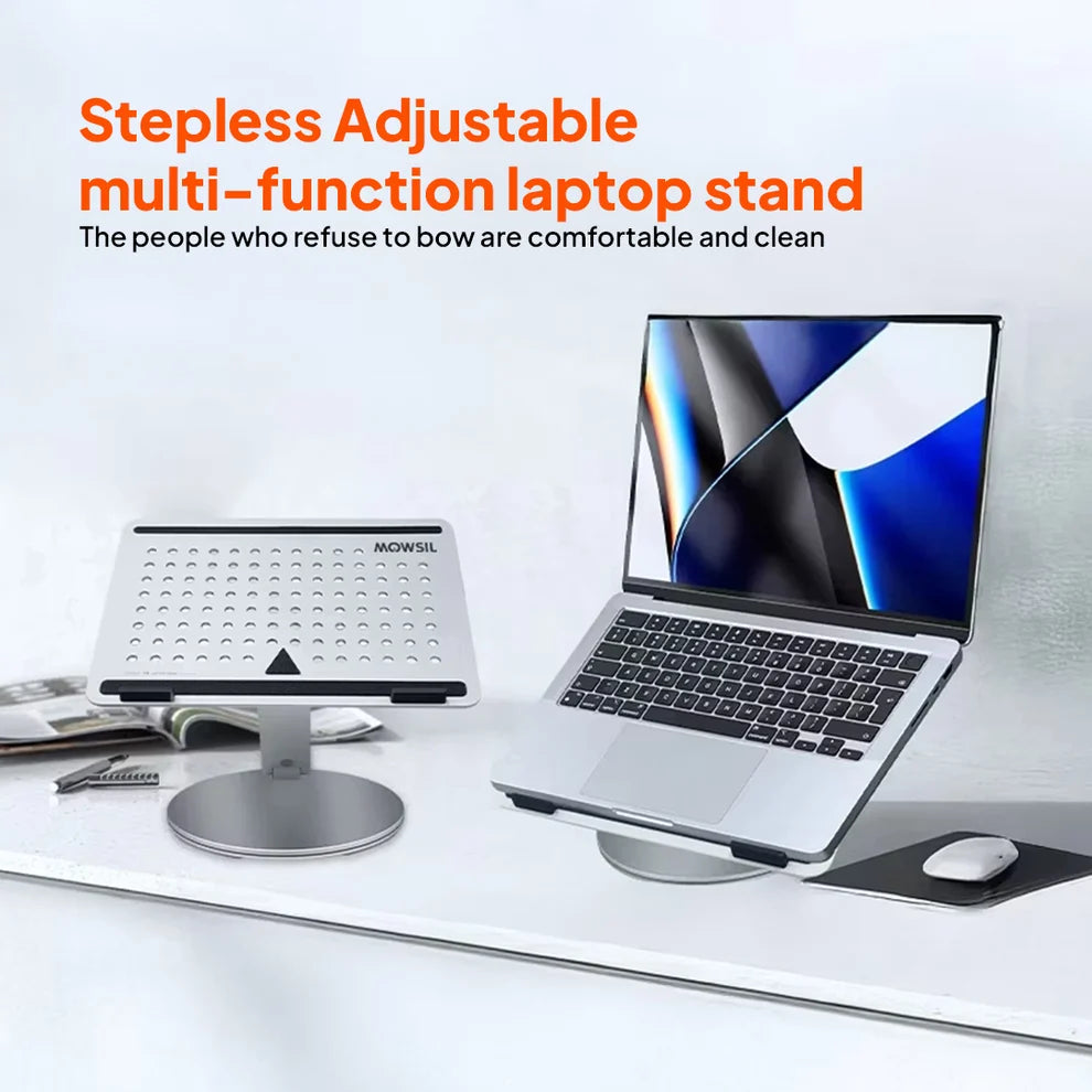 Mowsil Adjustable Laptop Stand for Desk & Tablet,Gray