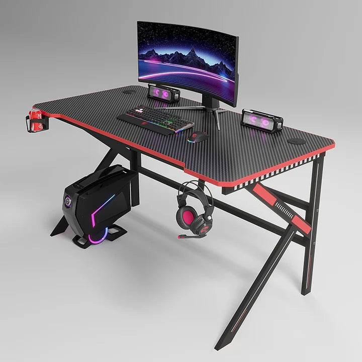 GADGETON D2105 – Y-Shaped RGB Flowing Light Gaming Desk (Size: 120*60*74cm) - Black