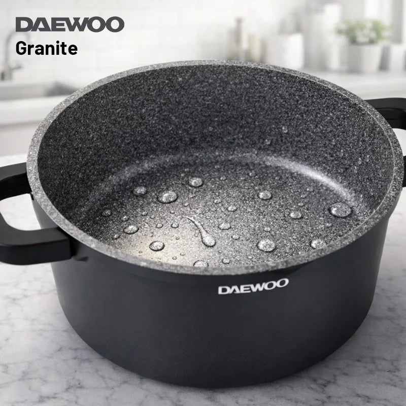 Daewoo 20cm Granite Casserole Pot with Lid - DASAG20 (2-Year Warranty)