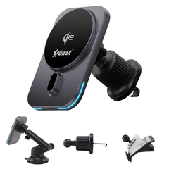 XPower CMM11 QI2 3in1 15W Wireless Charging Car Mount Holder - Grey-4895246608778