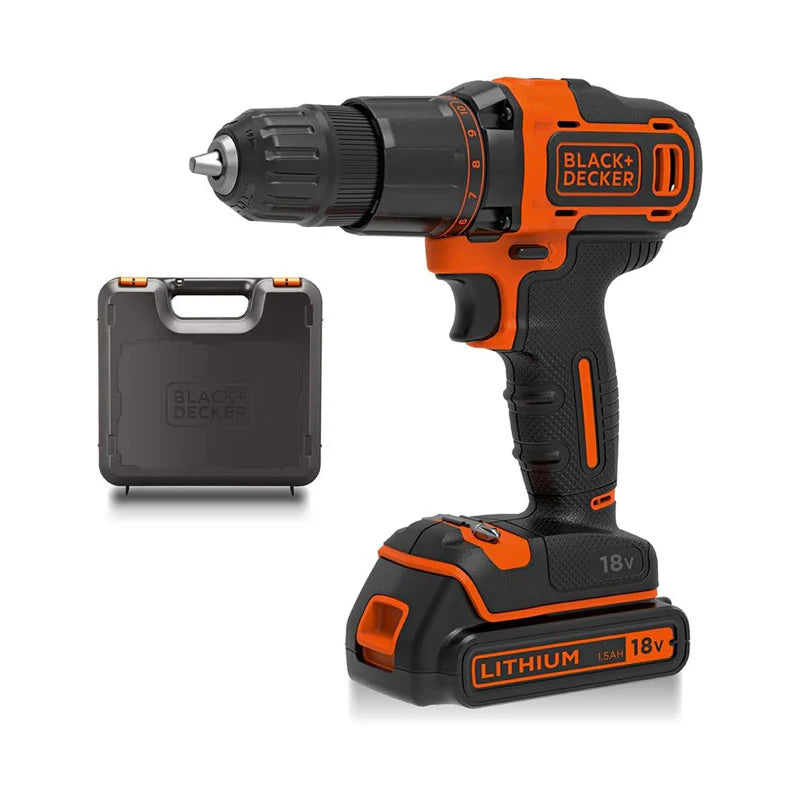 18V Lithium-Ion 2 Gear Hammer Drill + 400mA Charger + 1 Battery + Kitbox