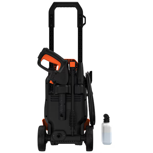 BLACK+DECKER |1700W, 125 Bar Corded Pressure Washer |Vertical| Portable and easy to store |Orange + Black
