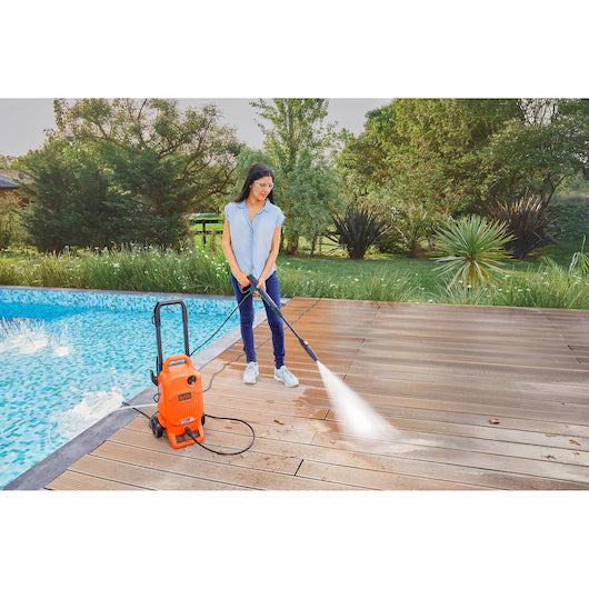 BLACK+DECKER |1700W, 125 Bar Corded Pressure Washer |Vertical| Portable and easy to store |Orange + Black