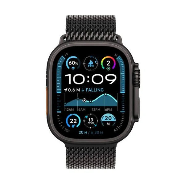Apple Watch Ultra 2 GPS + Cellular 49mm Black Titanium with Black Titanium Milanese Band - Medium