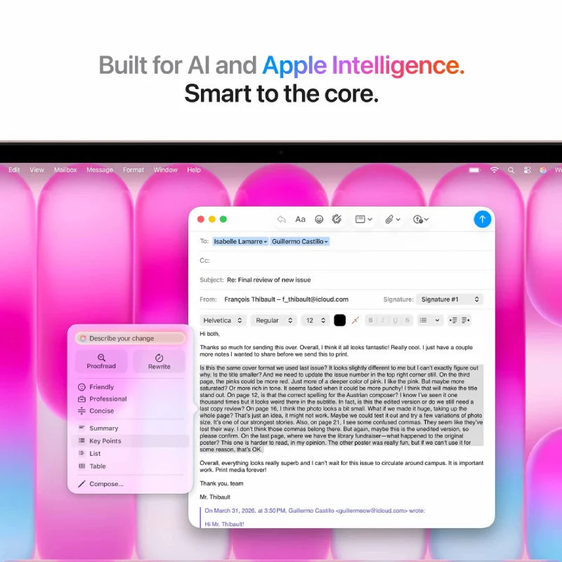 Apple MacBook Neo - 13" / A18 Pro / 6-core CPU / 5-core GPU / 16 Core Neural Engine / 8GB RAM / 256GB SSD / English - Arabic Keyboard Without Touch ID Blush / 1YW