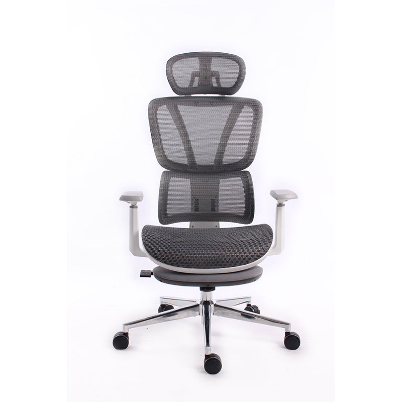 Black Bull Ergonomic Mesh Gaming & Office Chair with Footrest,White / Gray