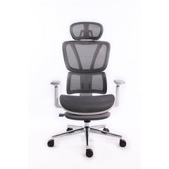 Black Bull Ergonomic Mesh Gaming & Office Chair with Footrest,White / Gray