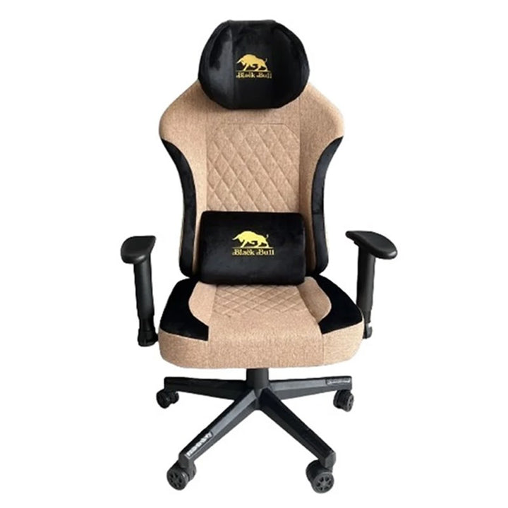 Black Bull Gaming Chair  With Molded Headrest Up & Down - Fabric , Black/Brown