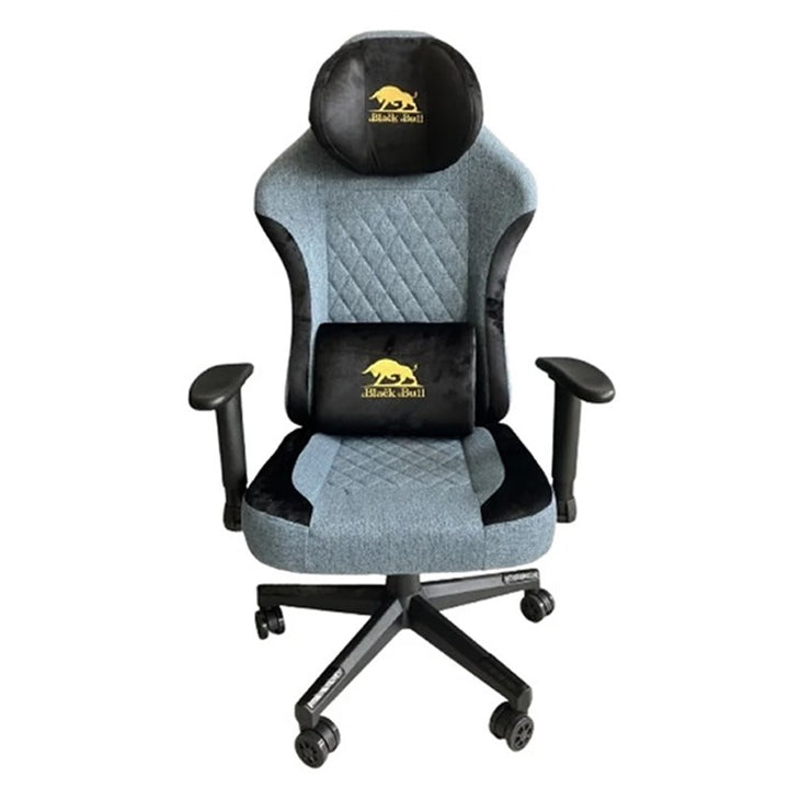 Black Bull Gaming Chair  With Molded Headrest Up & Down - Fabric , Black/Blue