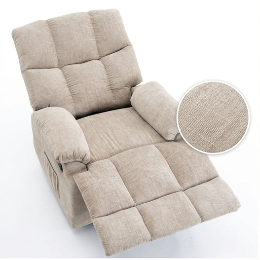 Lounge Recliner Sofa – Premium Chenille Fabric Comfort Design (88×94×103 cm) – Beige