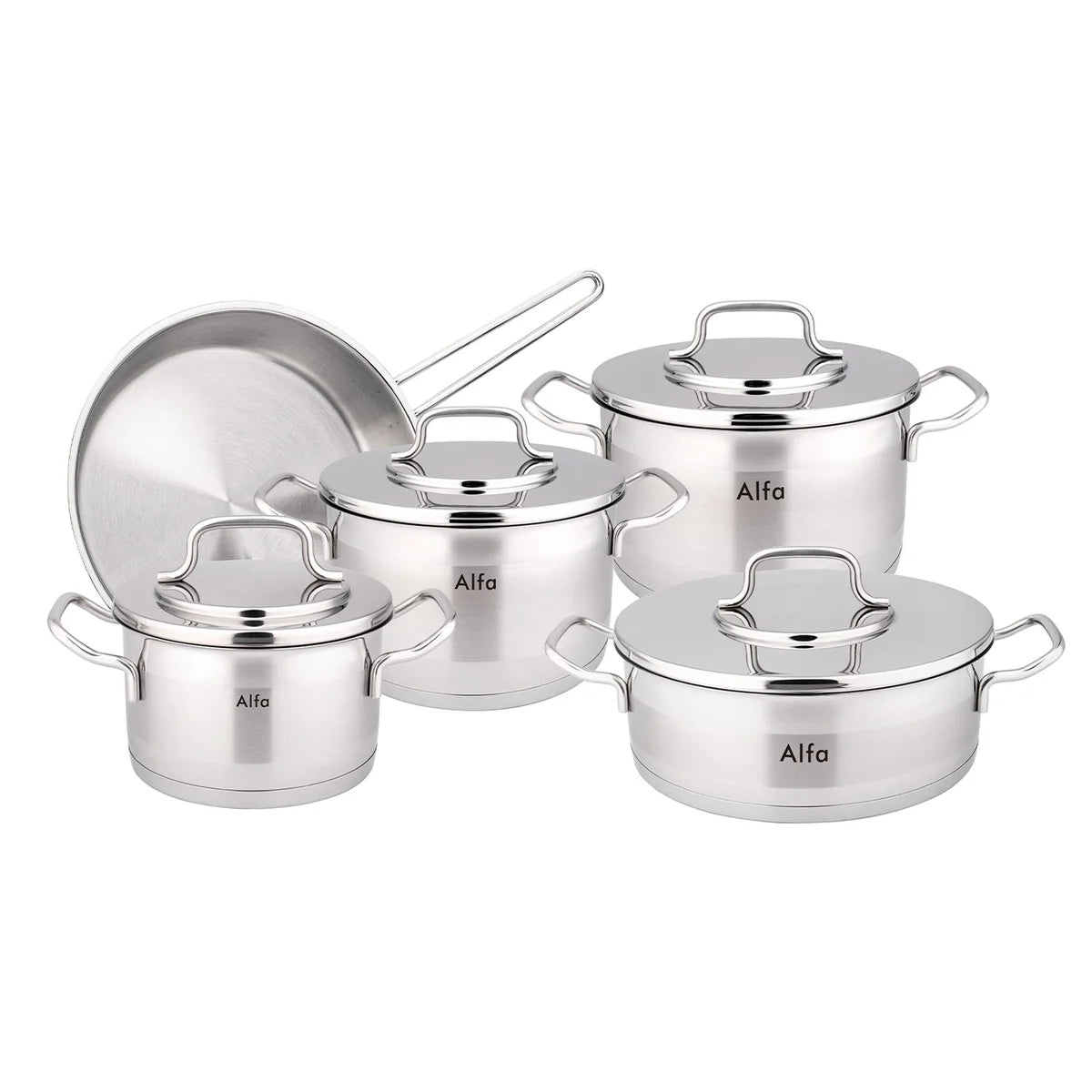 Alfa Premium 9-Piece 18/10 Stainless Steel Cookware Set – HM400 - Turkey
