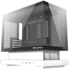 DarkFlash FLOATRON F1 Micro ATX Gaming Case - White (FANS Not Included)