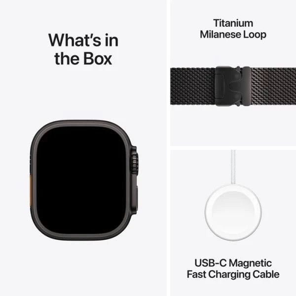 Apple Watch Ultra 2 GPS + Cellular 49mm Black Titanium with Black Titanium Milanese Band - Medium