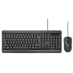 Promate Sleek Full-Size Keyboard & Mouse w/ 1200dpi ,Black