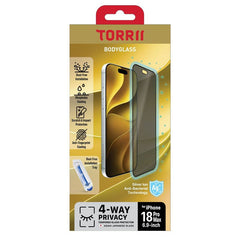 Torrii Bodyglass Screen Protector for iPhone 18 Pro Max (6.9”) Anti-bacterial – 4-Way Privacy