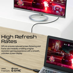 Promate 8K@60Hz High-Definition DisplayPort Cable DPLink-120,Black