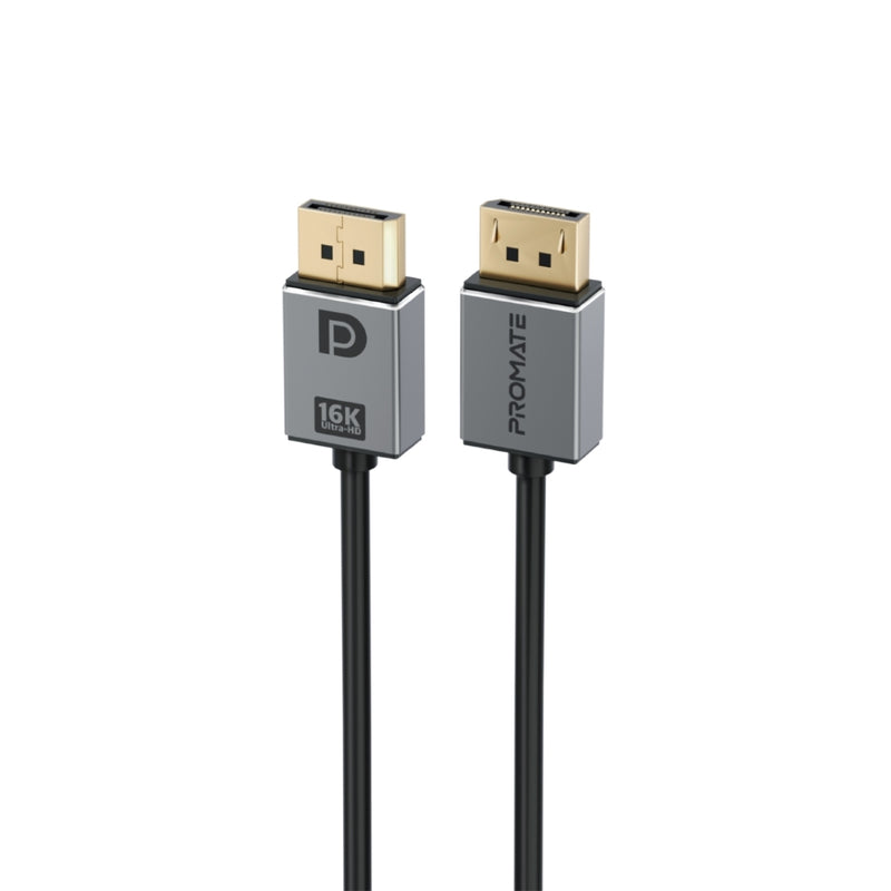 Promate 16K@60Hz High Definition Display Port 2.0 Cable, Black