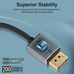 Promate 16K@60Hz High Definition Display Port 2.0 Cable, Black