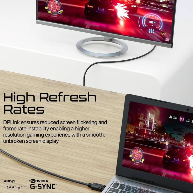 Promate 8K@60Hz High-Definition DisplayPort Cable DPLink-200 ,Black