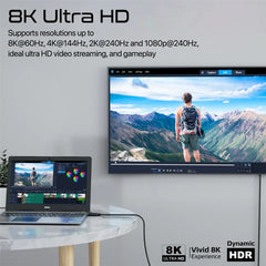 Promate 8K@60Hz High-Definition DisplayPort Cable, Black