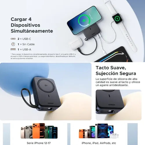 UGREEN Magnetic Wireless Power Bank 20000mAh 30W 1C+15W Space GrayQI2