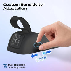PROMATE High-Sensitivity Portable Door Stopper Alarm with Instant Trigger & Dual Sensitivity mode,Black