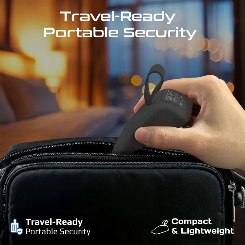 PROMATE High-Sensitivity Portable Door Stopper Alarm with Instant Trigger & Dual Sensitivity mode,Black