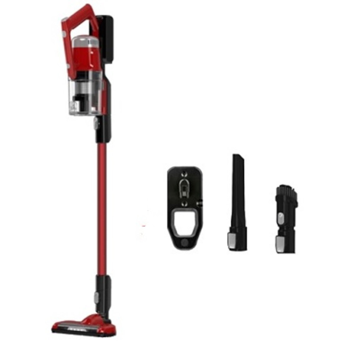 مكنسة كهربائية لاسلكية من شارب، سعة 0.3 لتر، 150 واط، لون أحمر