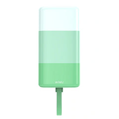 Bundle WIWU  Wi-P015 Colorful Serie Power Bank 10000mAh Green +Mag Wallet with Stand+U002 - QUICK FAST CHARGER UK  - WHITE